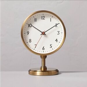 Brass Pedestal Table Clock Antique Finish - Hearth & Hand™ with Magnolia D11
